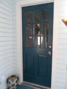 One of the back doors is blue-green.